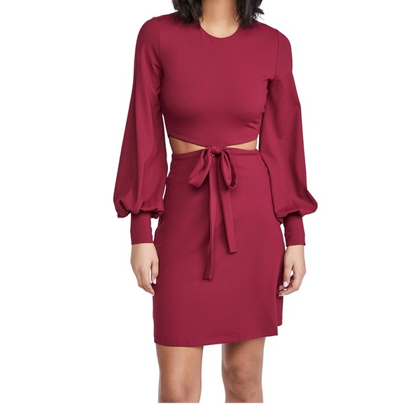 NWOT Susana Monaco Cutout Waist Bow Dress In Wild Berry - Picture 1 of 9